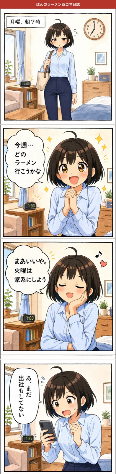 【四コマ】月曜日の朝から