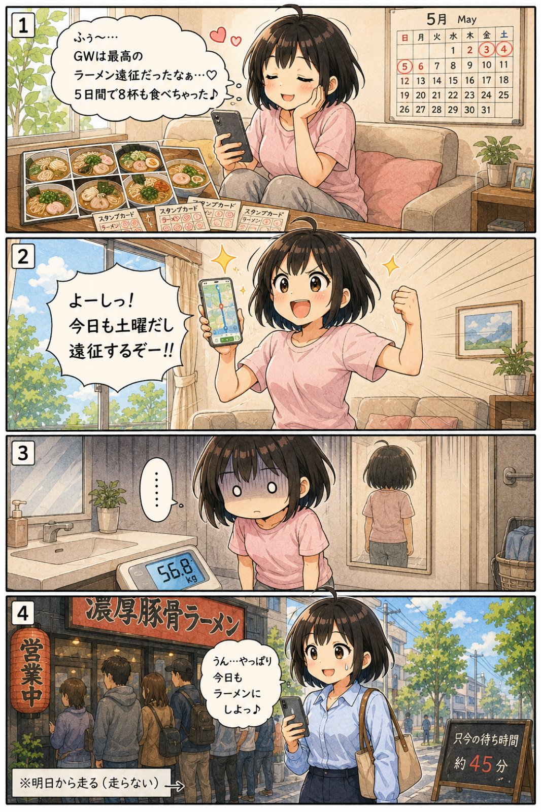 【四コマ】GW明けの反動