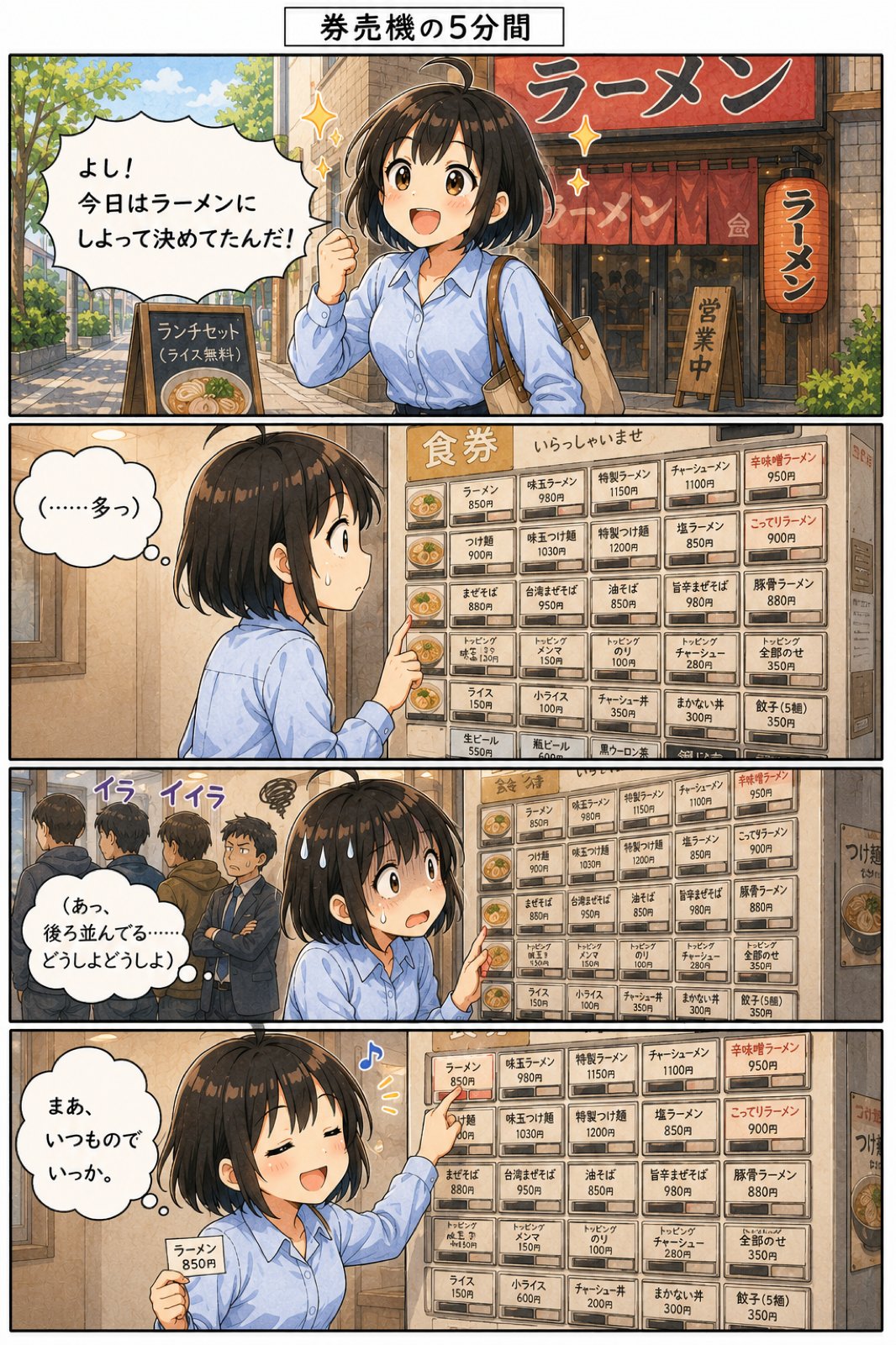 【四コマ】券売機の5分間