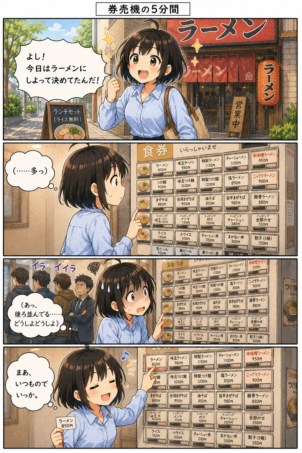 【四コマ】券売機の5分間