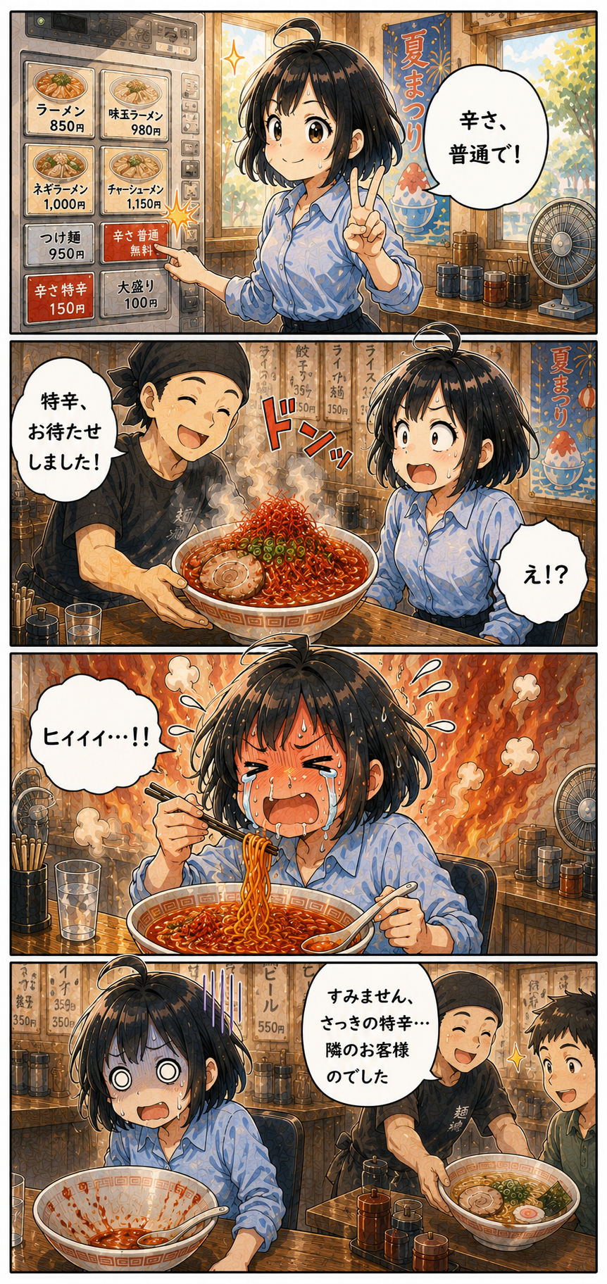 【四コマ】辛さ普通で事件