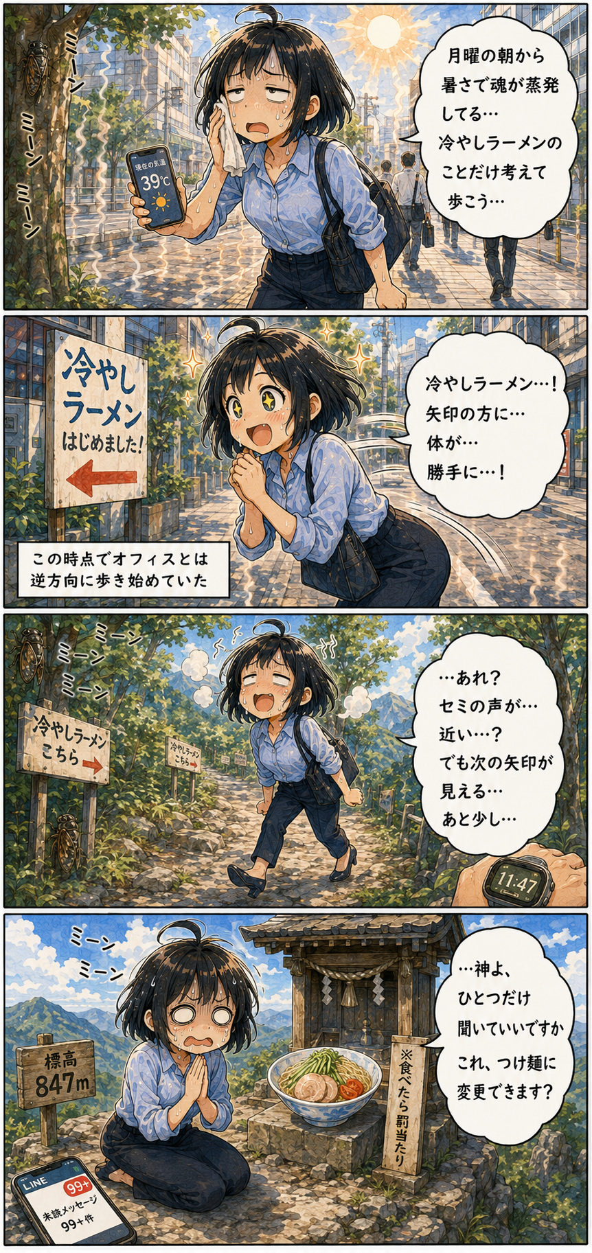 【四コマ】冷やし出勤